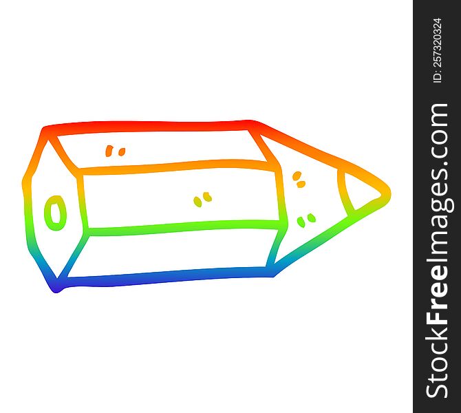 Rainbow Gradient Line Drawing Cartoon Pencil