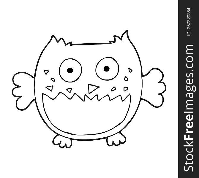 Black And White Cartoon Owl