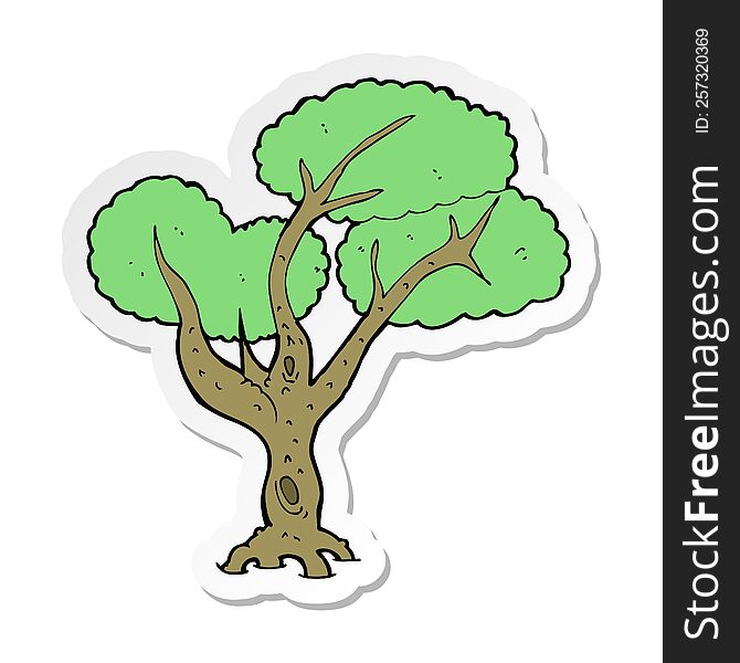 Sticker Of A Cartoon Tree