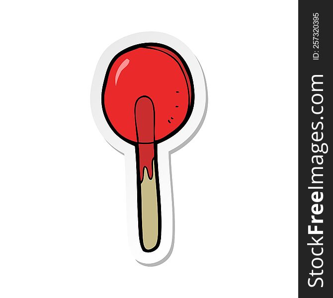 sticker of a cartoon candy lolipop