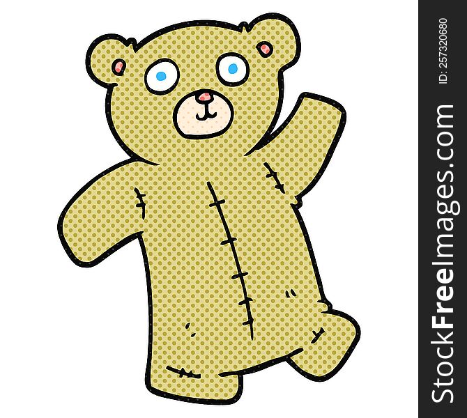 freehand drawn cartoon teddy bear