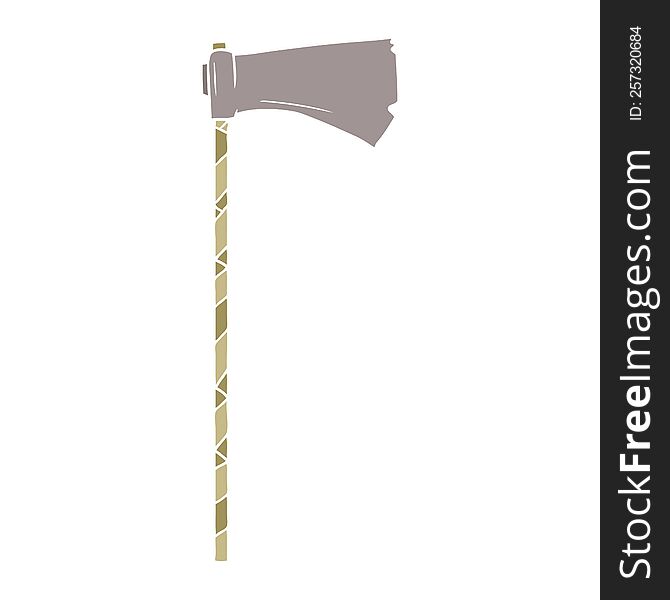 flat color style cartoon medieval war axe