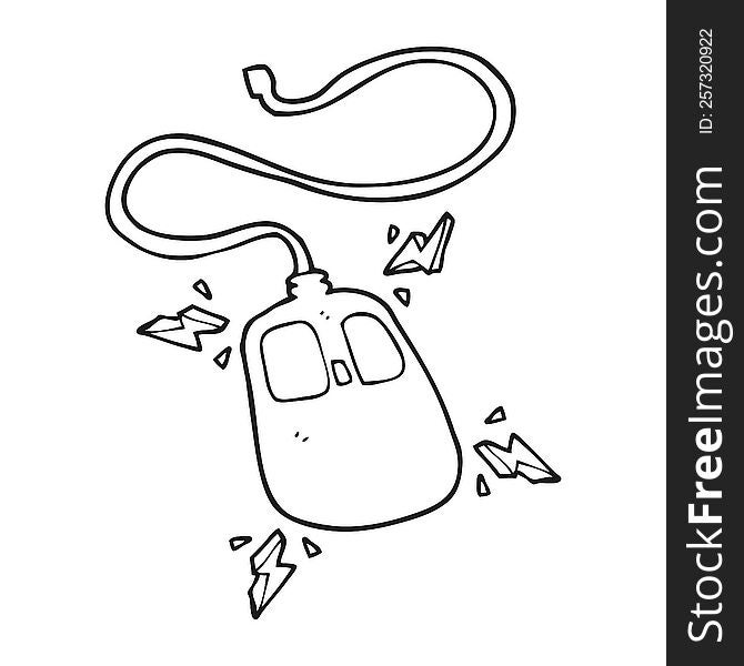 black and white cartoon computer mouse