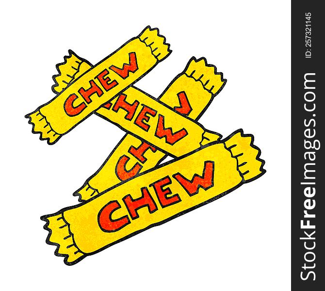 freehand textured cartoon chew candy