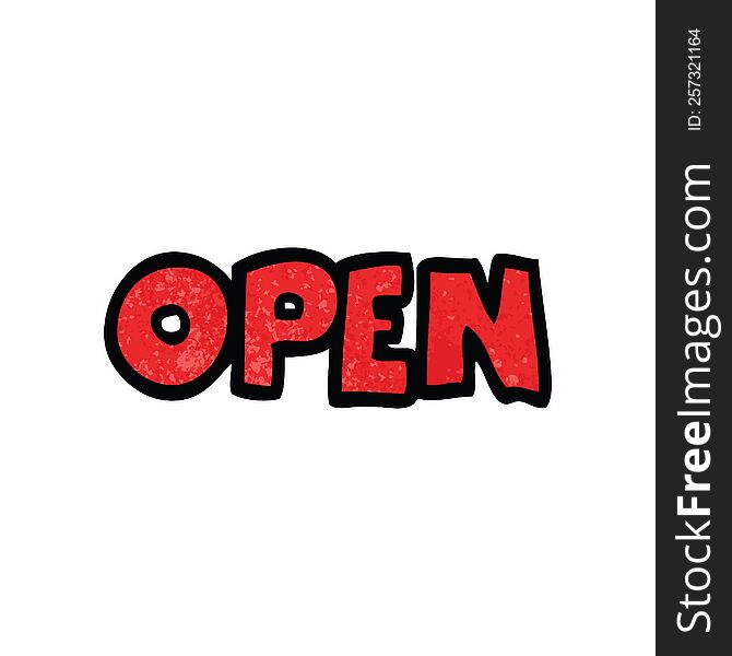 cartoon doodle open sign
