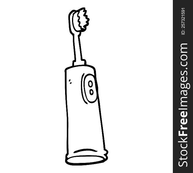 black and white cartoon electric toothbrush