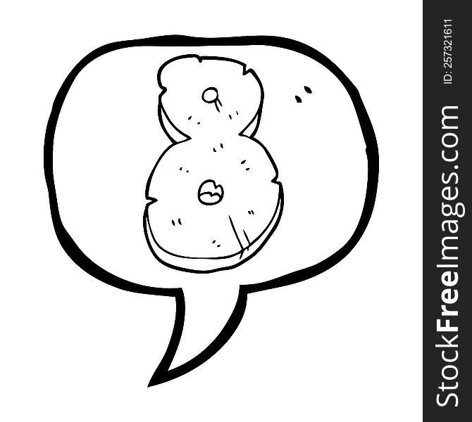 freehand drawn speech bubble cartoon stone number eight
