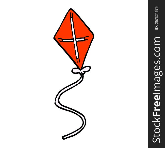 hand drawn doodle style cartoon kite