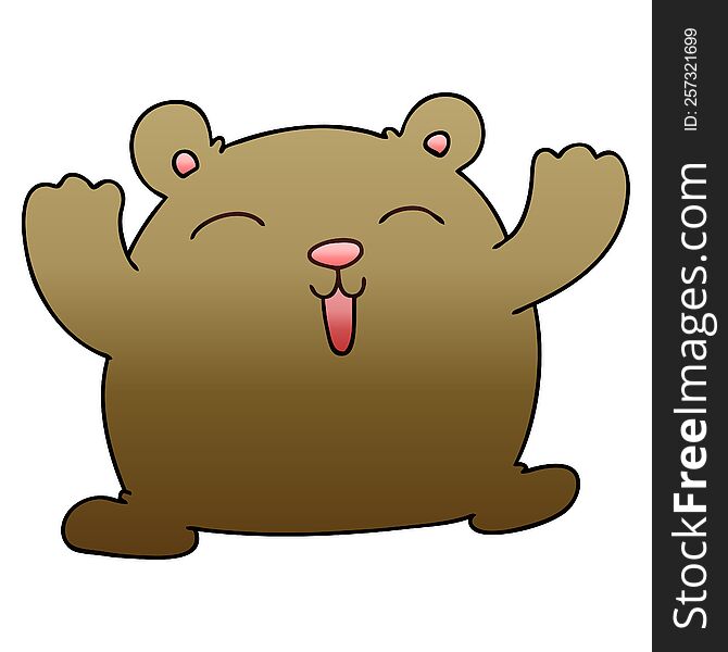 Quirky Gradient Shaded Cartoon Funny Bear