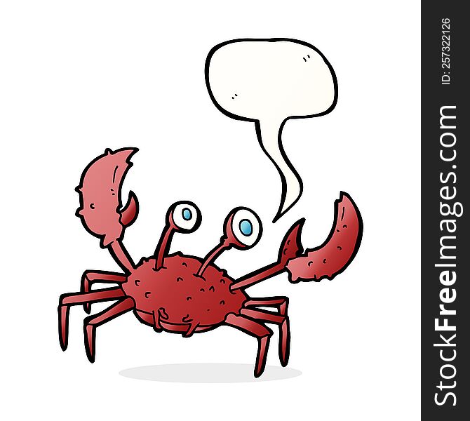 cartoon crab with speech bubble