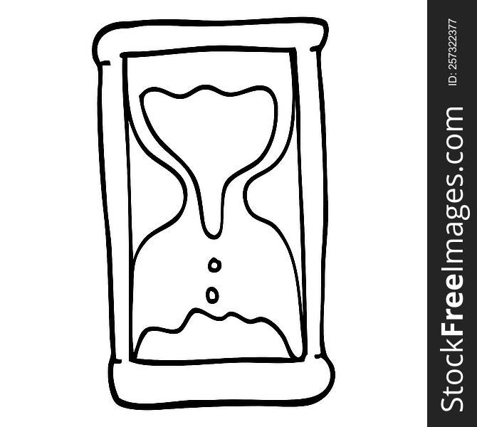 line drawing cartoon hourglass