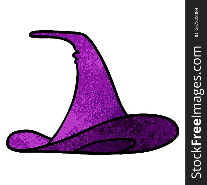 Textured Cartoon Doodle Of A Witches Hat