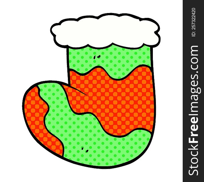 Cartoon Doodle Christmas Stocking