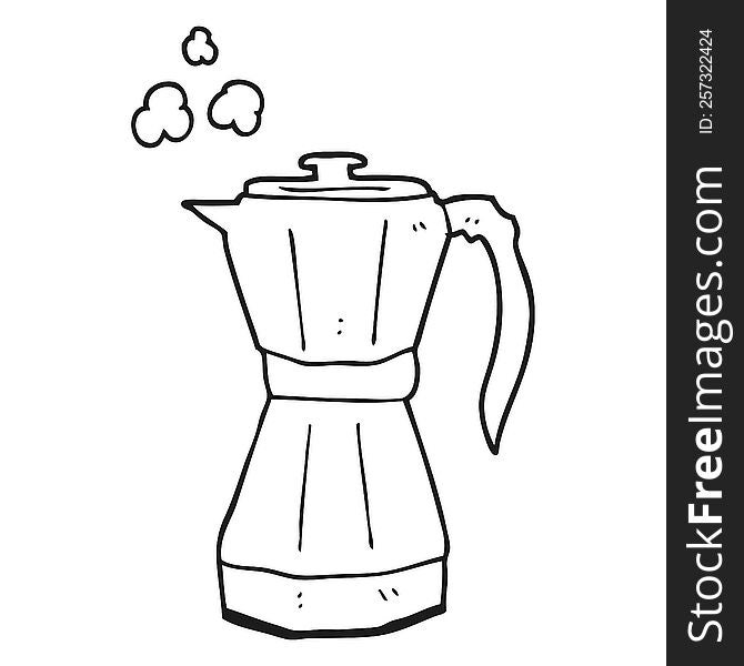 Black And White Cartoon Stovetop Espresso Maker