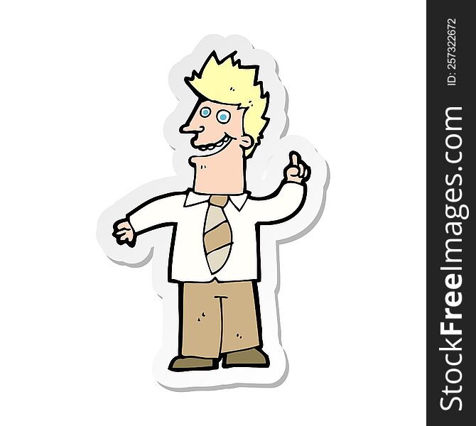 sticker of a cartoon man with good idea
