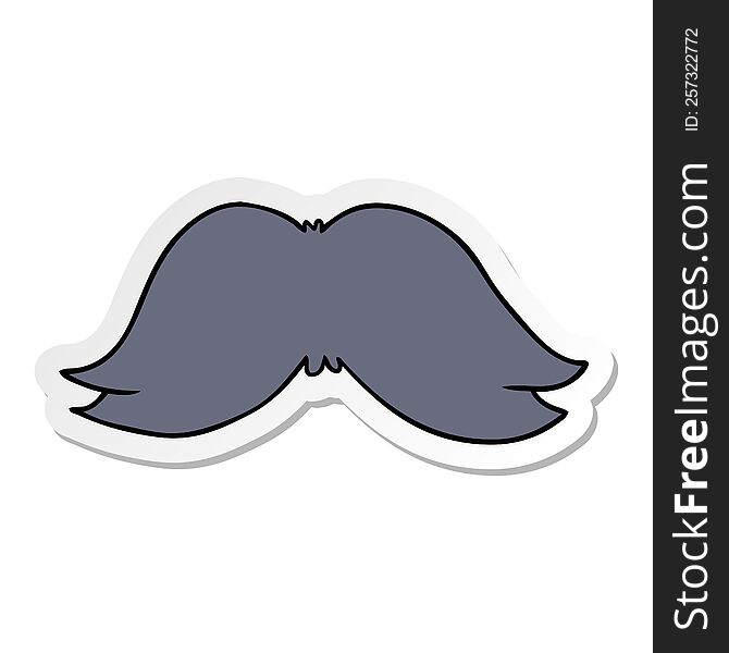 Sticker Cartoon Doodle Of A Mans Moustache