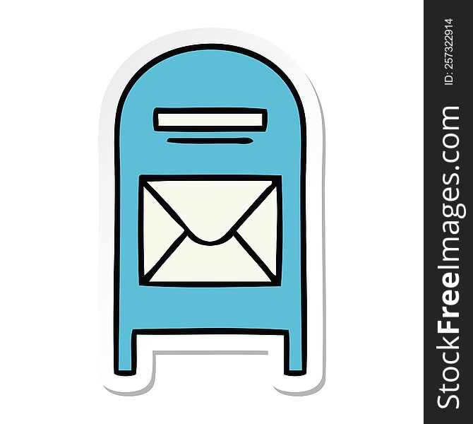 sticker of a cute cartoon mail box