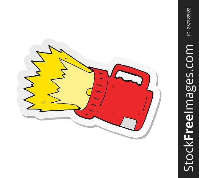 Sticker Of A Cartoon Torch