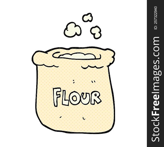 freehand drawn cartoon bag of flour