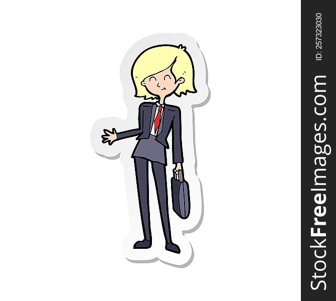 sticker of a cartoon businesswoman