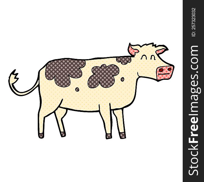 freehand drawn cartoon cow