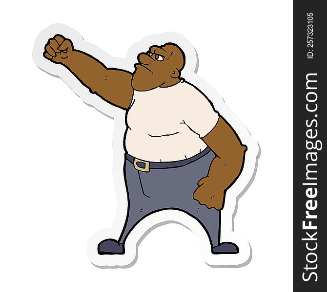 Sticker Of A Cartoon Angry Man