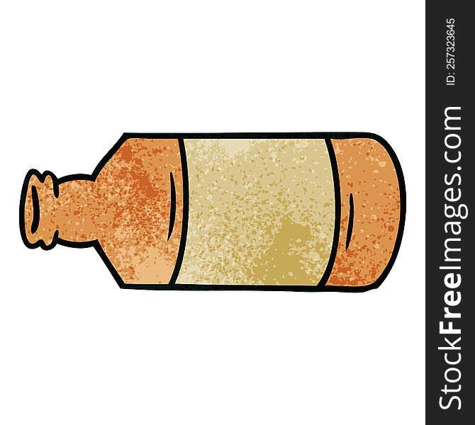 Textured Cartoon Doodle Of An Old Glass Bottle