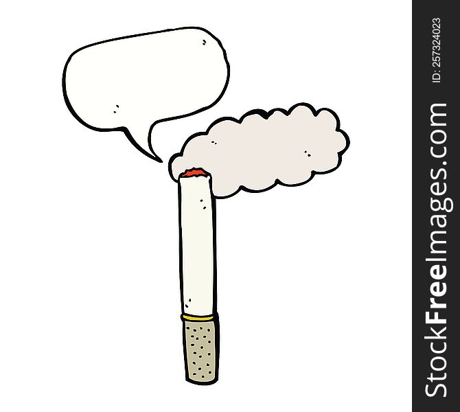 Cartoon Cigarette With Speech Bubble