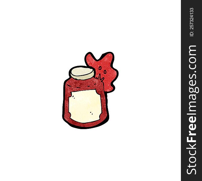 cartoon broken jam jar