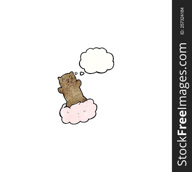 Cartoon Little Bear On Cloud