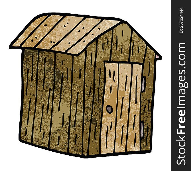 cartoon doodle wood shed