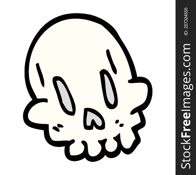 Cartoon Doodle Funny Skull