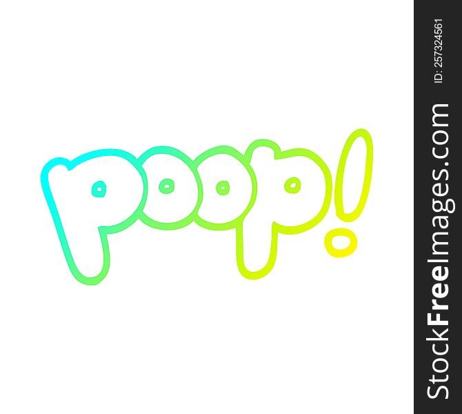 cold gradient line drawing of a cartoon font poop