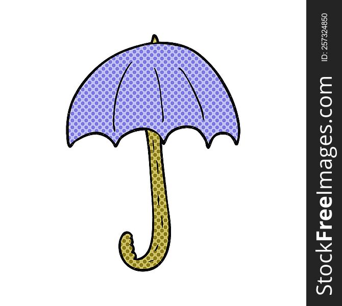 freehand drawn cartoon umbrella