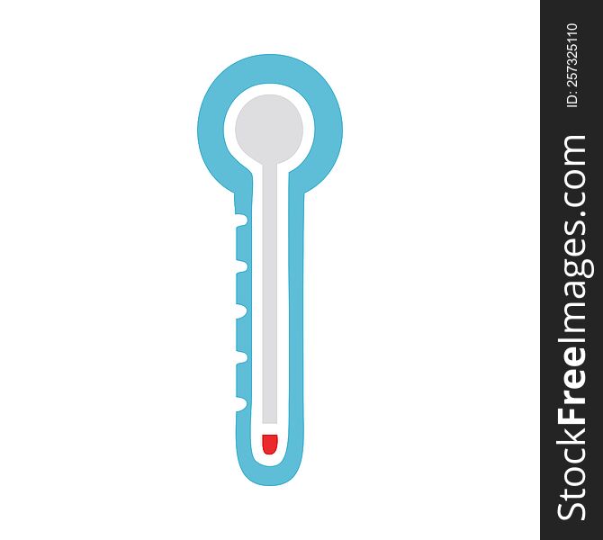 Flat Color Retro Cartoon Glass Thermometer