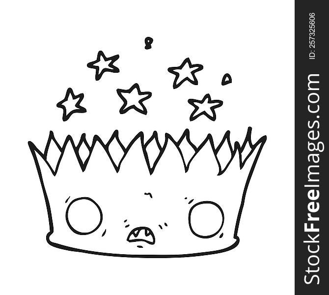 Black And White Cartoon Magic Crown