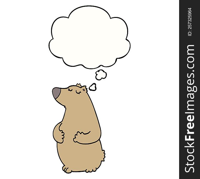 Cartoon Bear And Thought Bubble