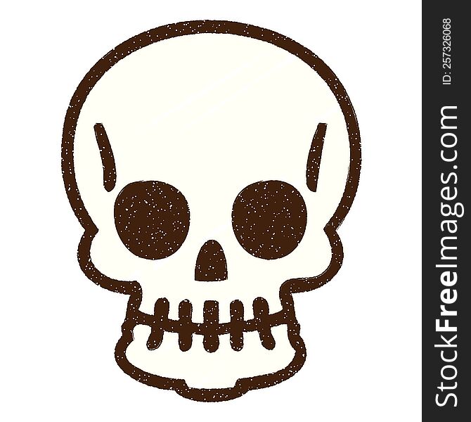Spooky Skull Chalk Drawing