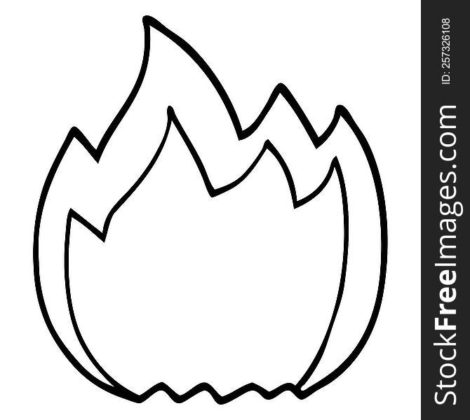 line drawing cartoon open flame