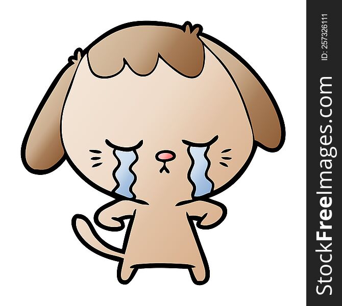 cartoon crying dog. cartoon crying dog