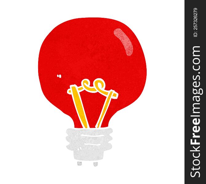 cartoon red light bulb