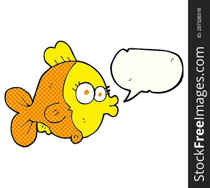 Funny Comic Book Speech Bubble Cartoon Fish