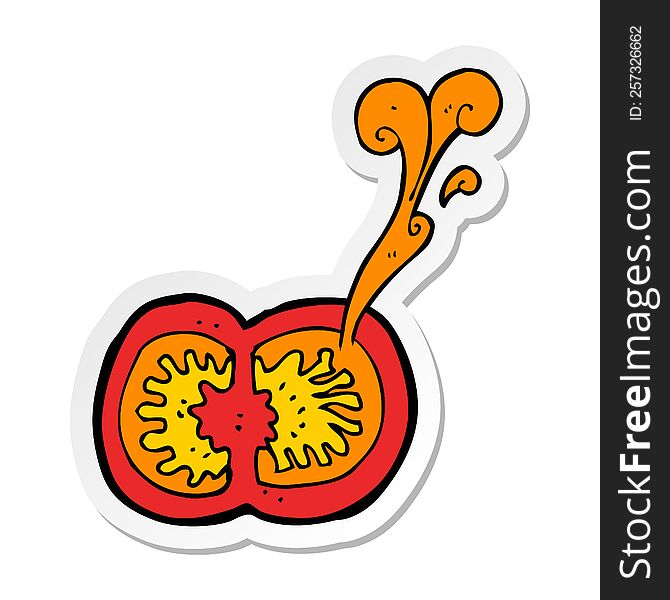 Sticker Of A Cartoon Juicy Tomato