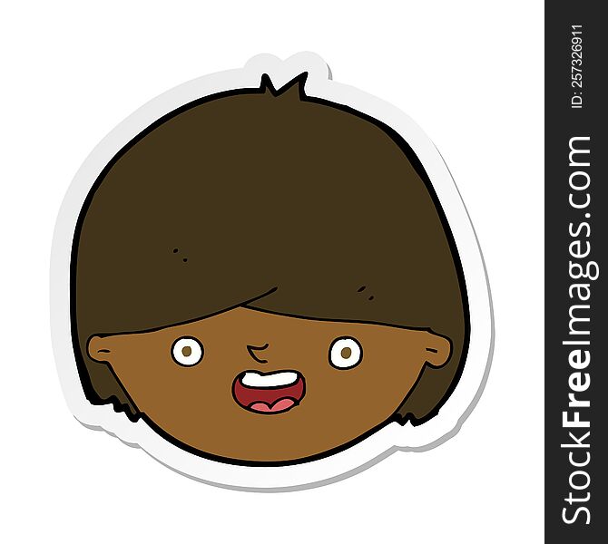 sticker of a cartoon happy face