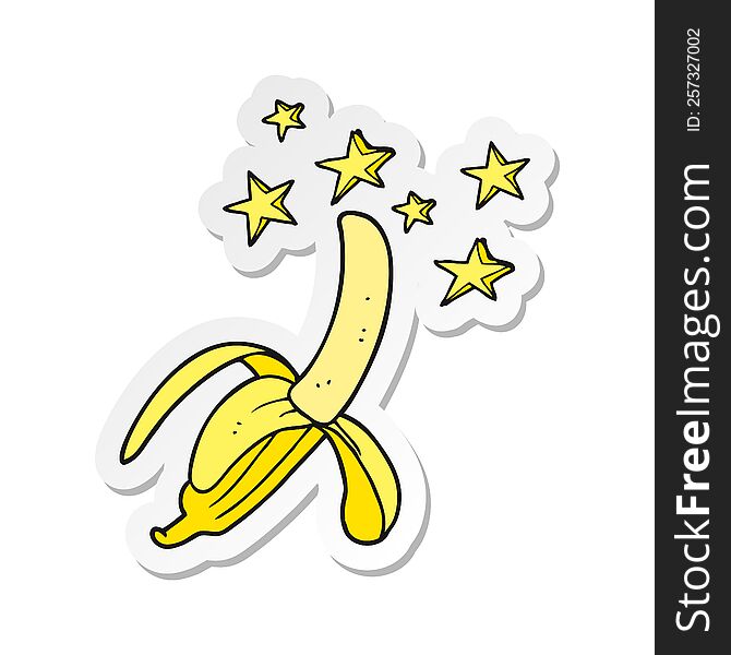 sticker of a cartoon amazing banana