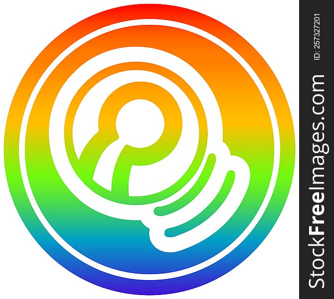 tennis ball circular in rainbow spectrum