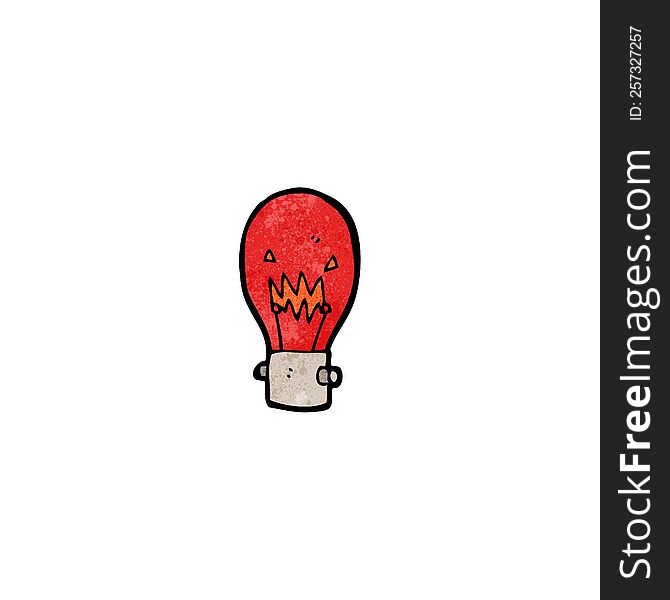 red light bulb cartoon