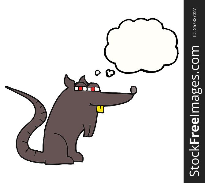 Thought Bubble Cartoon Evil Rat