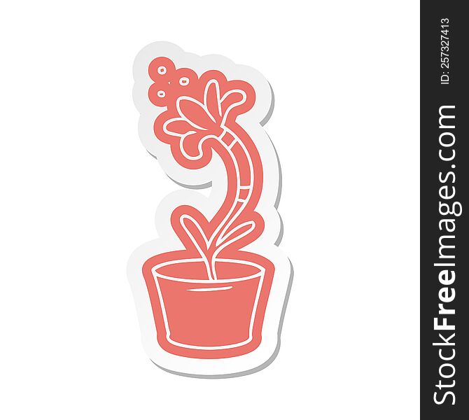 cartoon sticker of a house plant
