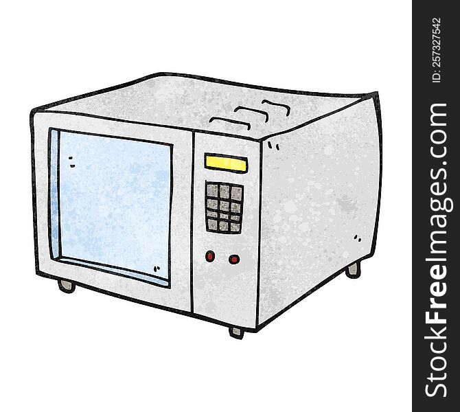 freehand textured cartoon microwave